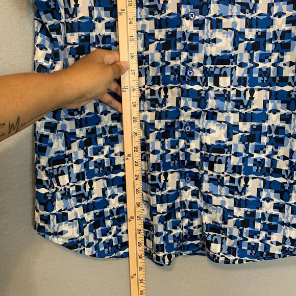 Robert Graham Blue Geometric Print Button Up Shirt Size Large Mens Casual - Picture 6 of 8